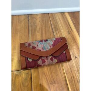 Vintage Kilim Rug and Leather Wallet